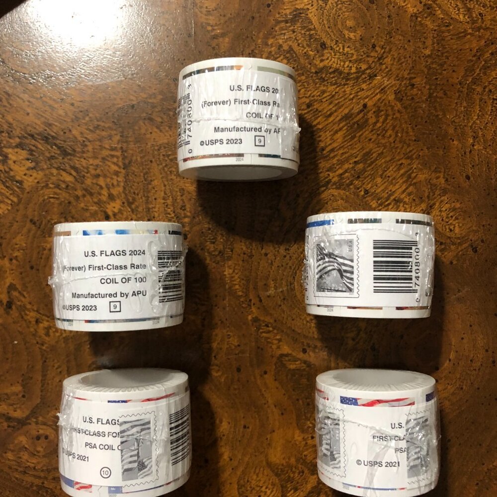 5 Sealed Rolls of Genuine USPS Forever Stamps (500 stamps total) Free Shipping - Picture 8 of 13